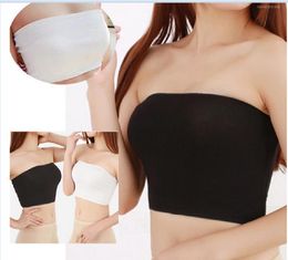 2 colors Fashion Bras women Tube Top Plus Size Ladies Basic Strapless Breathable bra Camisoles & Tanks Crop Bandeau BoobTube Padded