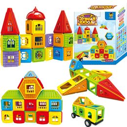 77-402pcs Magnetic Blocks Construction Building Toys Magnet Designer Set Educational Hobbies Toys For Children Gifts Q0723