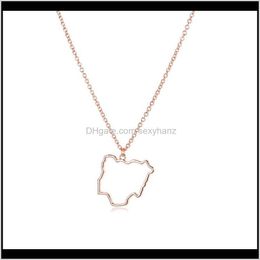 & Pendants Drop Delivery 2021 10Pcs Outline Federal Republic Of Nigeria Map Necklace Africa Country Nigerian Continent Pendant Chain Necklace