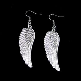 New Fashion Handmade 55*19mm Angel Wings Earrings Stainless Steel Ear Hook Retro Small Object Jewellery Simple Design For Women Girl Gifts