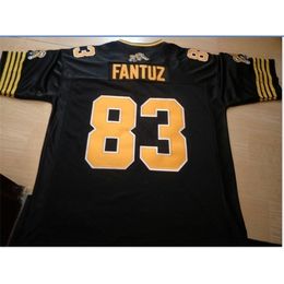 09Custom Hamilton Tiger-Cats Andy Fantuz #83 Custom black white Full embroidery College Jersey Size S-5XL or custom any name or number jersey