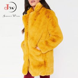 Fashion winter jacket women casual faux fur coat black plus size jackets casaco feminino jaqueta feminina 210510