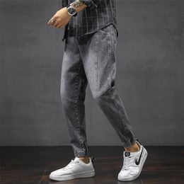 Han edition joker GF summer fashion leisure jeans are loose bunch of little feet pants teenagers cultivate one's morality pants 211103