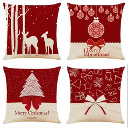 Pillow Case Christmas Red Decorative For Home Cushion Cover Decor Soft Pillowcase #BL2