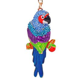 Fashion Keychain Keyring blingbling Rhinestone parrot Key Chain Ring A209 G1019