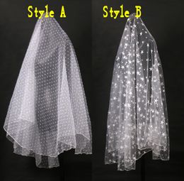 Real Photos Wedding Veils 2m Bridal Veil Soft Tulle with Fancy Stars Shape Wedding Accessories