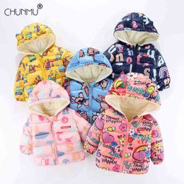 Baby Girls Jacket 2022 Autumn Winter Jacket For Girls Coat Kids Warm Hooded Outerwear Children Clothes Infant Girls Coat 211111