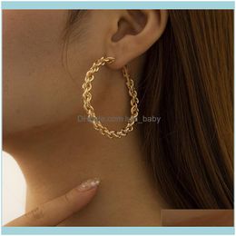 Jewelryvintage Big Hollow Round Hoop Earring For Women Girl Metal Gold Sier Colour Geometric Hook Earrings Party Jewellery Brincos & Hie Drop D