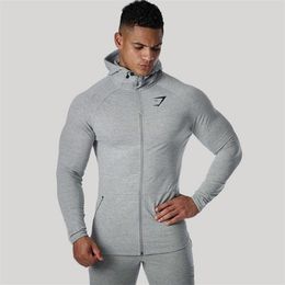 Gym Clothing men's Hoodies Sports running suits fitness suit zipper long-sleeved sweater