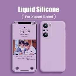 Liquid Silicone Cases For Xiaomi POCO X3 NFC F3 M3 Mi 11 10T Pro Redmi Note 10 Pro 10S 9S 9 8 Soft Cover For Redmi K40