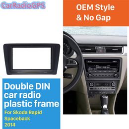 2Din Car Radio Fascia Pane for 2014 Skoda Rapid Spaceback DVD Frame Fitting Adaptor Dash Mount CD Trim Black