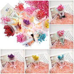 BabysBreath Mini Buket Sevgililer Günü Hediye Kurutulmuş Yapay Çiçek Yaratıcı Ebedi Gypsophila Buketleri Sabun Çiçekler T9I001696
