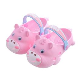 Baby Boys Girls Sandals Slippers Summer Hole Toddler Kids Shoes Cute Caroon Outdoor Home Children Slides Pink Portable Antiskid 210713