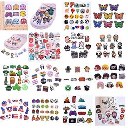 Wholesale cartoon croc charms clog shoe decoration buckle accessories buttons pins charm party Favours for kids adult