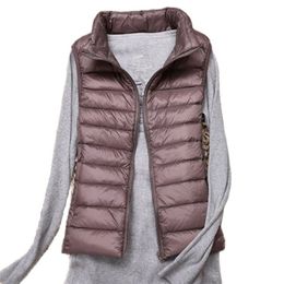 Brand Women Sleeveless Women's Ultra Light Down Vests Slim Jacket Girl Gilet Plus Lightweight Windproof Warm Waistcoat 211120