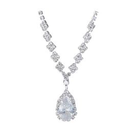 ladies necklace set UK - Pendant Necklaces 2021 Special Offer Lightsome Luxury Women Water Drop Necklace Earring Jewelry Set Crystal Wedding Ladies Decoration