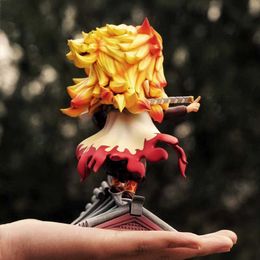 Anime Demon Slayer Rengoku Kyoujurou Action Figures No Yaiba Kawaii Collection Model Doll Toys For Children's Gift 18cm