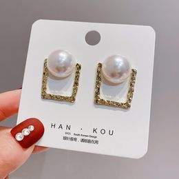 Fashion Jewellery Crystal Rhinestone Pearl Stud Earrings For Women Vintage Gifts Lady Girls Wholesale