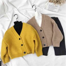 Children's clothing spring and autumn boys girls cardigan sweater jacket knitting children P4334 210622