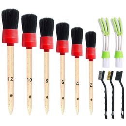 11 Pcs Auto Detailing Brush Set for Cleaning Wheels Interior Exterior Leather Including Premium Detail Air Conditioner car cleaner333k