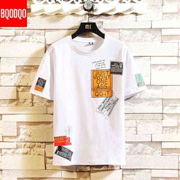 Men's Cotton Fashion Tshirt Mens Summer Hip Hop T-shirts 5XL Casual Hipster T Shirt Tee Man Oversized Tops & Tees Streetwear H1218