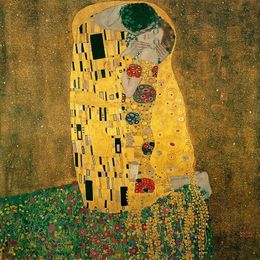 The Kiss, 1907 by Gustav Klimt Abstract Oil Painting Reproductions on Canvas Hand Made Wall Art Crafts for Office,Pub,Cafe Bar,Home Decoration