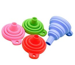 Silicone Foldable tools Funnel Mini Silicones Collapsible Style Folding Portable Funnels Be Hung Kitchen Tool