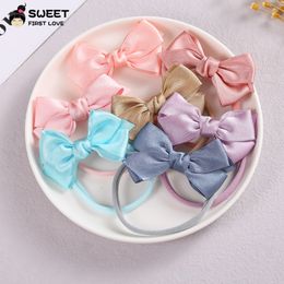 Fashion Newborn Headband For Girls Polyester Webbing Bows Hair Bands For Children Elastic Kids Hairbands Baby Hair Accessories