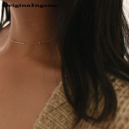 925 Sterling Silver Necklace Jewellery Simple Pendant Charm Vintage Minimalism Mom Birthday Gift Choker Kolye For Women
