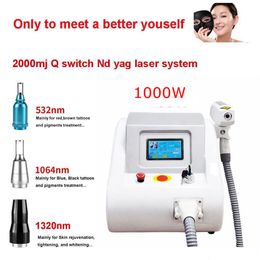 2000MJ Touch Screen Q Switched Nd Yag Laser Machines tattoo Acne Eyebrow Pigment Removal Scar 1320nm 1064nm 532nm CE