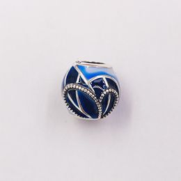 925 Sterling Silver goth Jewellery making pandora Blue Butterfly Wing DIY charm gold bracelets anniversary gifts for wife women chain bead pearl necklace 797886ENMX