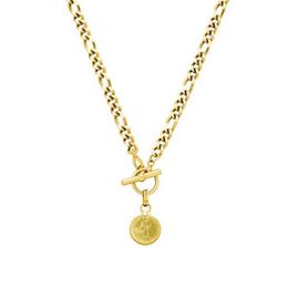 Mavis Hare Stainless steel Aloha Palm Tree Pendant Necklace with Figaro chain Toggle Clasp as Hawaiian Beach Jewellery