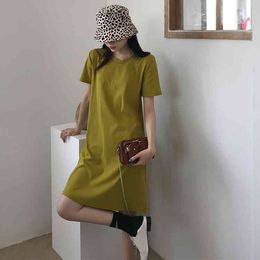 Summer girls blue yellow Short Sleeve mini Dress Women Casual Slim High Elastic Bodycon Sexy Party Dresses Vestidos 210417