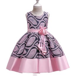 2020 New Kids Designer Girl Brands Boutique Dress Children Sleeveless Flower Party Gown Lace Embroidery Princess Tutu Dress Q0716