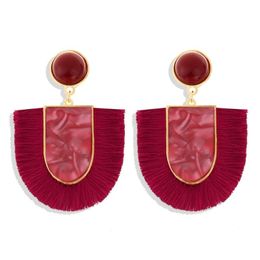fan tassels UK - Dangle & Chandelier Design Ethnic Alloy Fan Tassel Earrings Bohemia Fringe 2022 Waterdrop Dangles Earring Vintage Jewelry