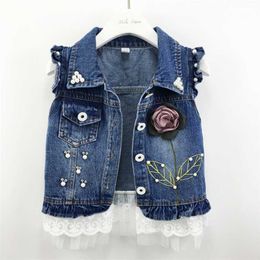 1-10T Baby Denim Vest Babe Jeans Jacket Casual Outerwear Children Clothing Spring Autumn Bebe Clothes Kids Vests Toldder Tops 211011