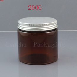 Brown PET Empty Cream Jars Cosmetic Packaging,200CC DIY Makeup Containers,Refillable Feminine Care Plastic Face Containergood qty