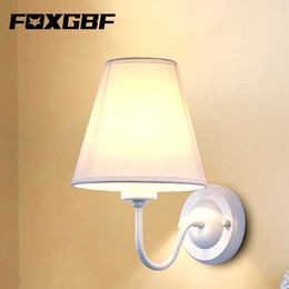 GBF canvas craft wall lamp E27 bulb AC220V can replace el bedroom bedside living room modern 210724