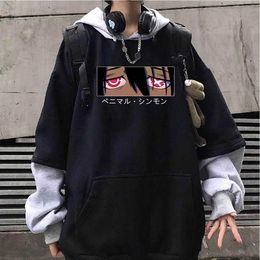 2021 Anime Fire Forc Benimaru Shinmon Eyes Printed Hoodie Unisex Funny Long Sleeve Oversize Hip Hop Sweatshirt G1007