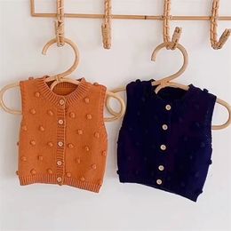 Baby Boys Girls Knit Waistcoat Jacket Spring Autumn Infant Kids Boy Girl Vest Coat Clothing 0-2Yrs 210521