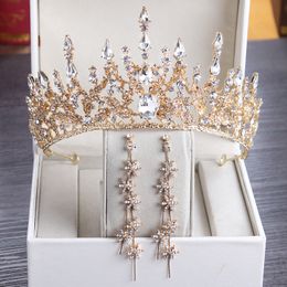 Luxury Princess 2023 Wedding Headpieces Bridal Tiara Rhinestone Crown Head Pieces Crystal Headbands Hair Accessories Gold Silver E293j
