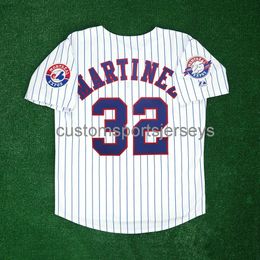 Men Women Youth Embroidery Dennis Martinez Mont Expos 1993 Home w/ 25th Anniv Patch White Jersey All Sizes