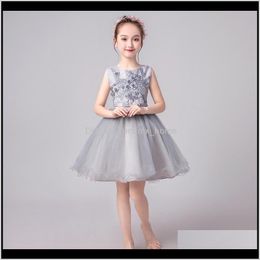 Dresses Baby Clothing Baby Kids Maternity Drop Delivery 2021 Big Ball Gown Hollow Sleeveless Wedding Dress Beaded Appliqued Bow Zipper Solid