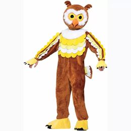Professional Fluffy Owl Mascot Costume Halloween Christmas Fancy Party Dress Cartoon Character Suit Carnival Unisex Adults Outfit