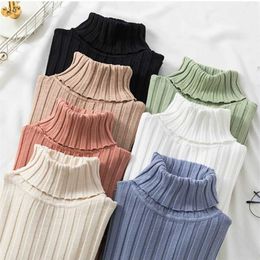 Autumn Winter Long Sleeve Turtleneck Women Sweater Mujer Knitted Thread Pullover Sweater Women Solid Slim Pull Femme Black 211103