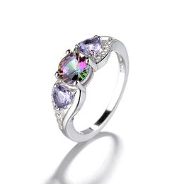 Colourful Heart Diamond Ring women engagement wedding rings fashion Jewellery gift will and sandy