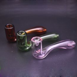 QBsomk Tobacco oil burner Pipe Glass Smoking Pipes Labsheady Glass Sherlock Hand Pipe Spoon Pipe High Quality