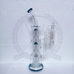 16 Inch Tall 6-Trees hookah Percolate Glass Bong Honeycomb Water Mini glass Oil Rig smoking pipes joint