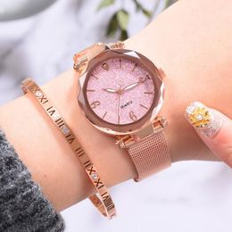 Wristwatches Multicolor Luxury Starry Sky Women Watches Rose Gold Bracelet Quartz Ladies Clock Thin Female Wristwatch Relogio Feminino