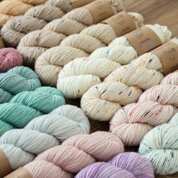 1PC 1pc High Quality 100% Merino Wool Soft Sweater Scarf Hat Hand Woven DIY Rainbow Baby Wool Yarn Thread 100g / Ball Y211129